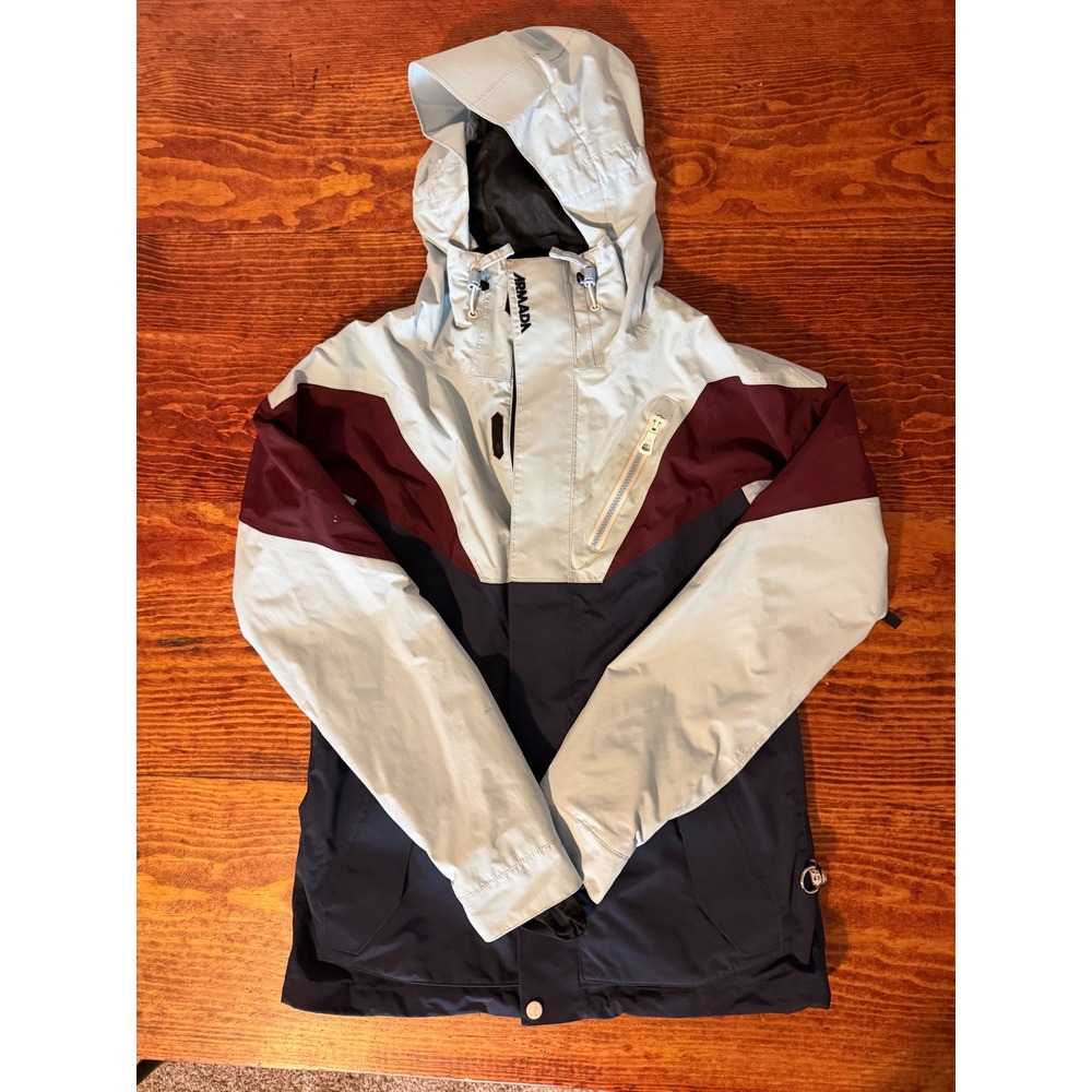 Armada Ski Jacket Women M Blue Burgundy MegaRex 20K Waterproof Colorblock Shell